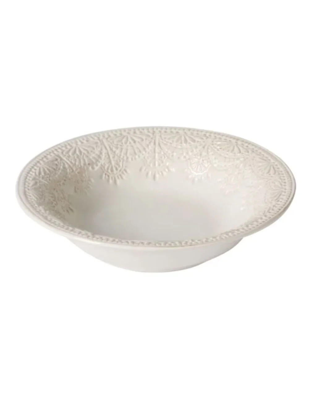 The Pioneer Woman Home White Vintage Lace Pattern Stoneware Serving Round Bowl